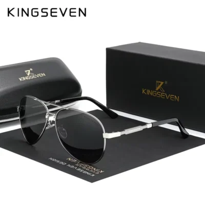 KINGSEVEN Aviator Series Sunglass, N7899, Gunmetal Gray