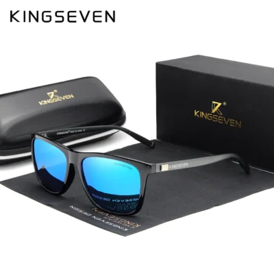 KINGSEVEN Polarized Aluminum Frame Sunglass, NF7557, Gun Blue