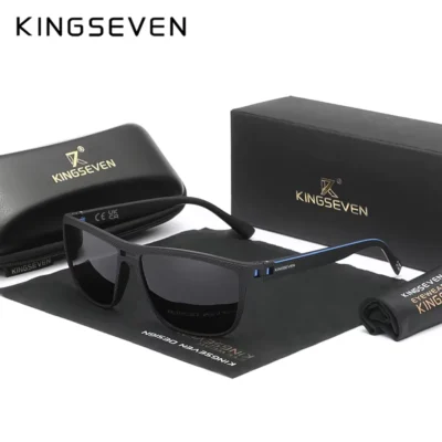 KINGSEVEN WAYFARER Style Polarized Sunglass, N7838, Dark Blue Grey